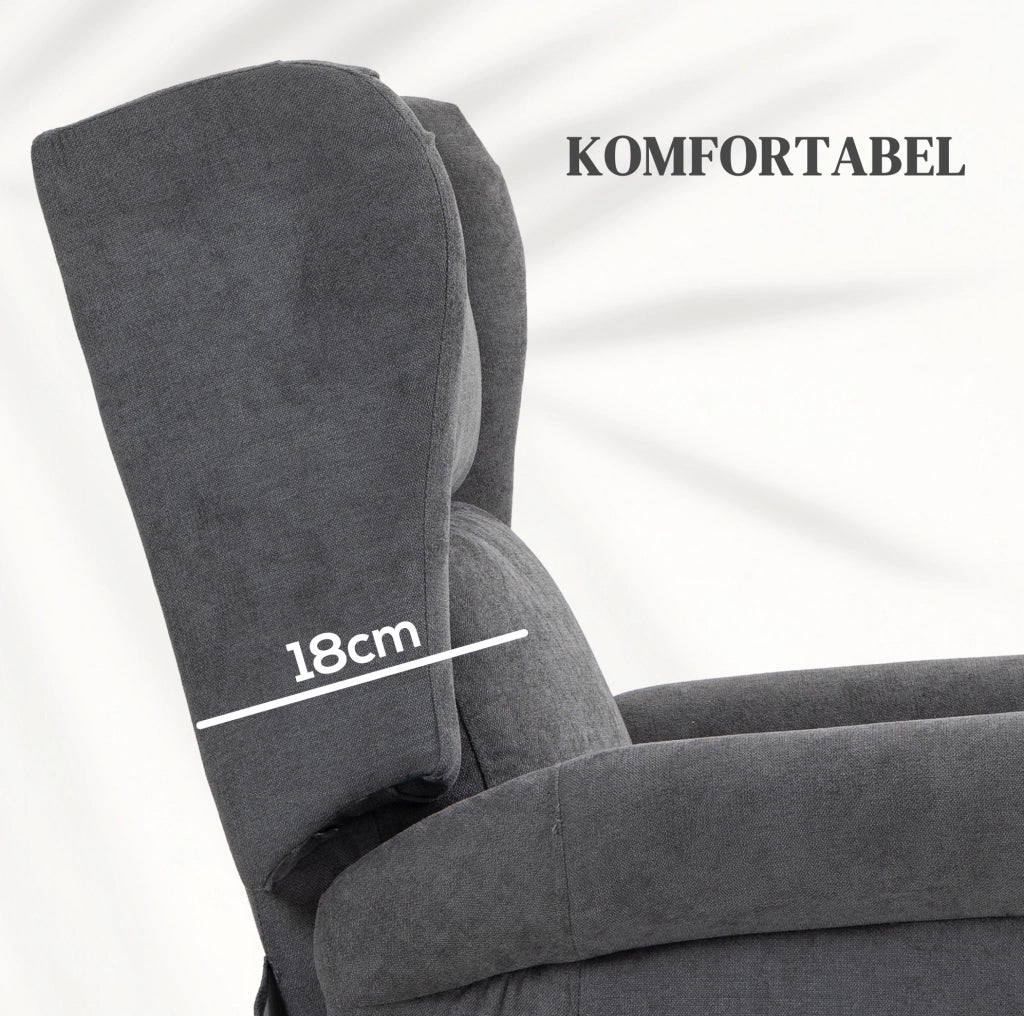 Poltrona relax elettrica reclinabile con alzapersona grigio scuro