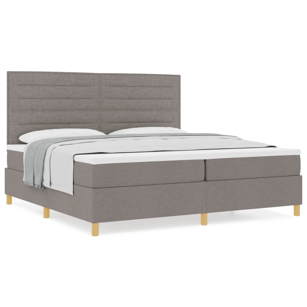 Letto Box Spring con Materasso Tortora 200x200 cm