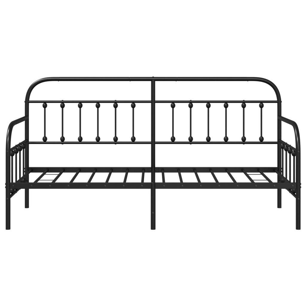 Telaio Letto Giorno Nero 80x200 cm Acciaio