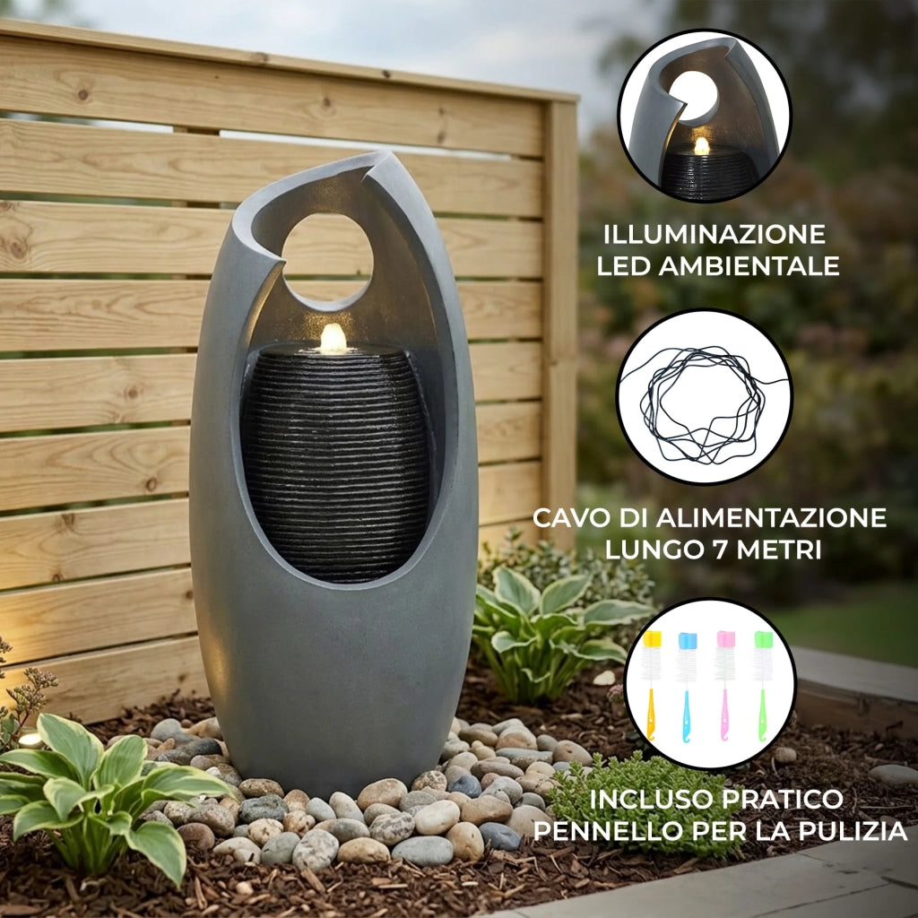 Fontana da Giardino Elettrica a Cascata Radiant Falls con LED Bianco Caldo