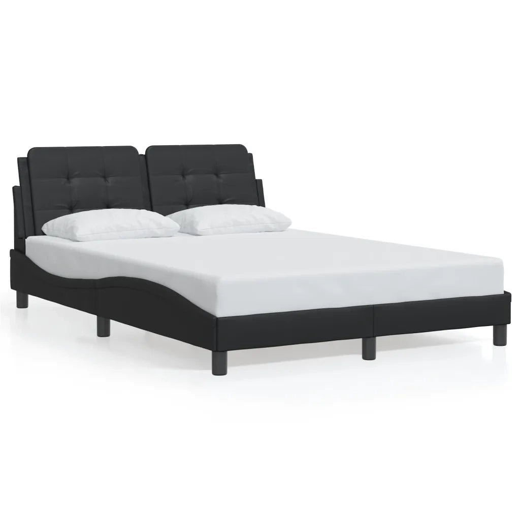 Giroletto con LED senza Materasso-Struttura Letto Zadar Nero 140x190 cm