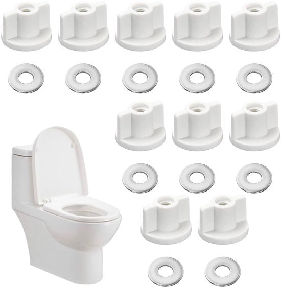 10 set viti e anelli per WC, set di viti M6 per montaggio WC, attacco WC da sopra per serrature di WC montate sopra