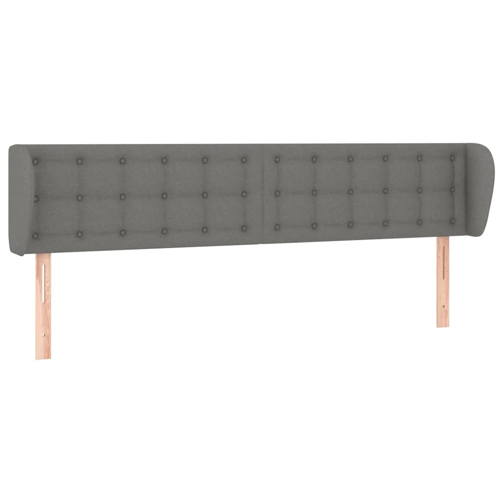Testiera ad Orecchio Grigio Scuro 183x16x78/88 cm in Tessuto 3119217