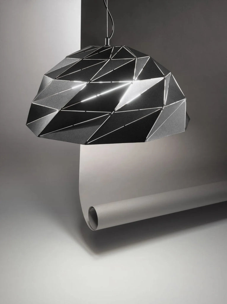 Tilt Sospensione in metallo verniciato nero e oro 3 luci attacco E27 d.56cm
