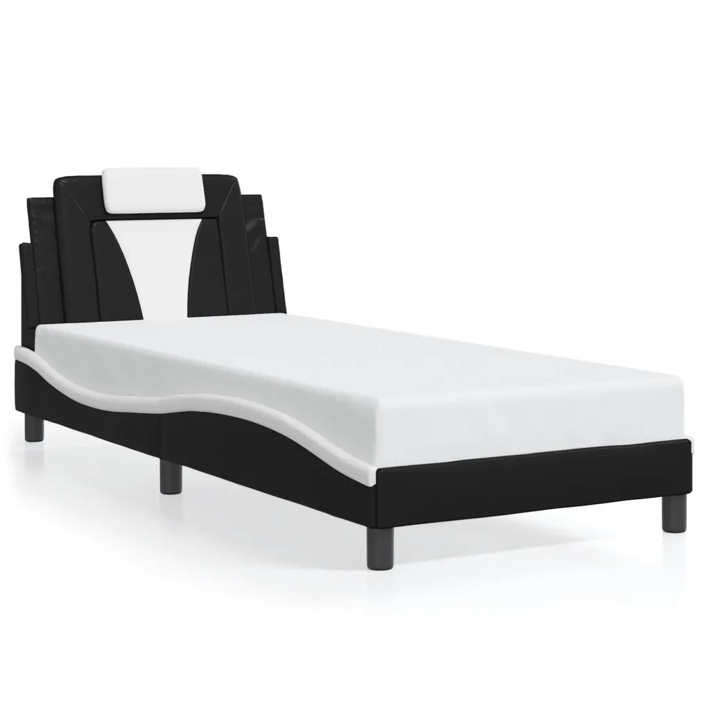 vidaXL Giroletto con Luci LED Nero e Bianco 90x190 cm in Similpelle