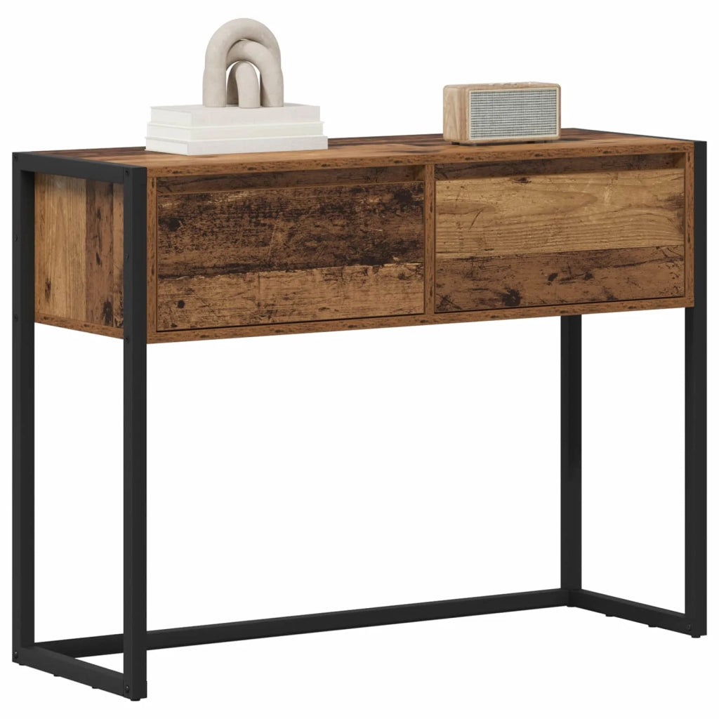 Tavolino | Tavolo laterale Legno vecchio 100 x 36 x 75 cm Legno multistrato