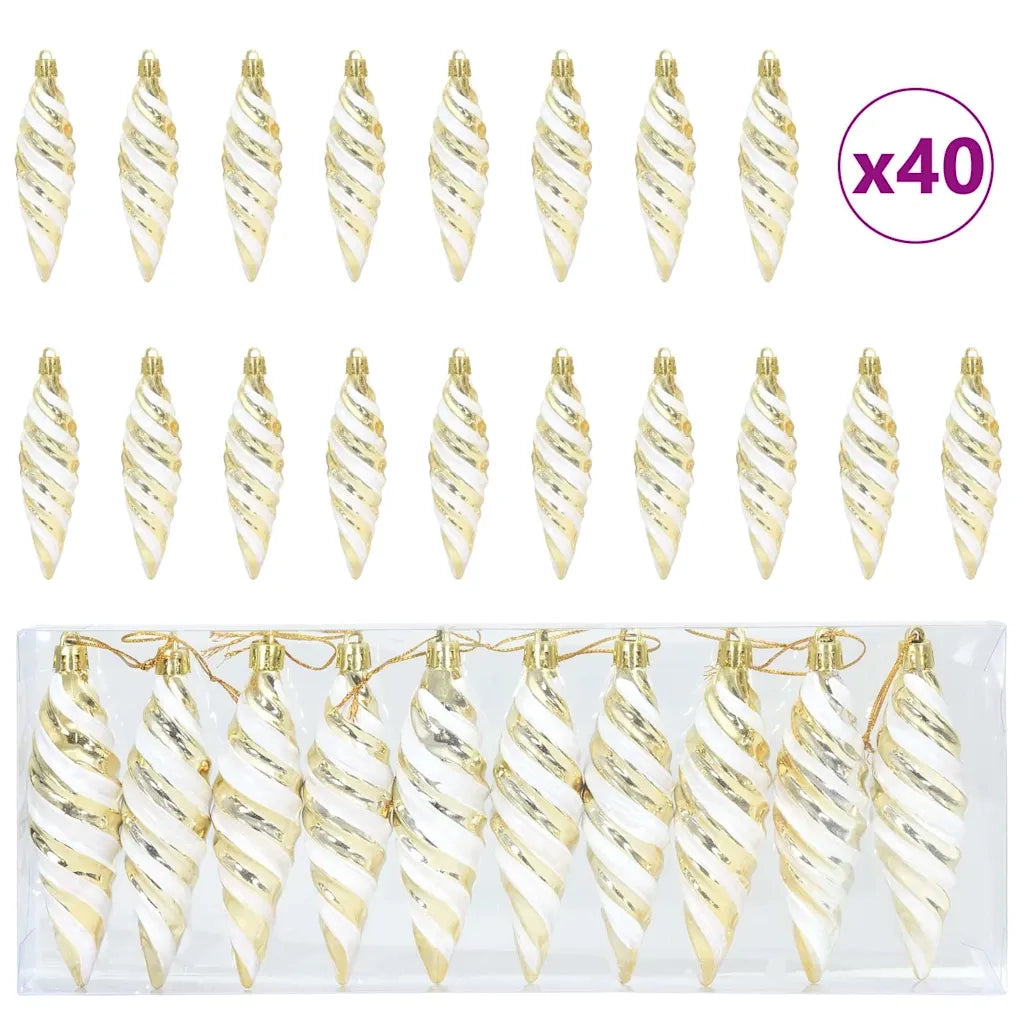 Palla a spirale di Natale 40 pz Oro Plastica CFW3041734