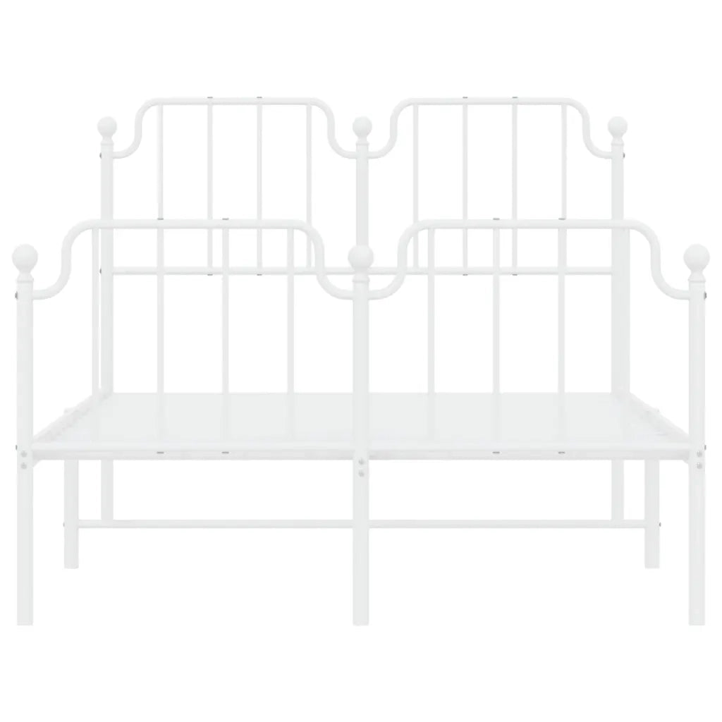 Giroletto con Testiera e Pediera-Struttura Letto Metallo Bianco 120x200 cm 766148