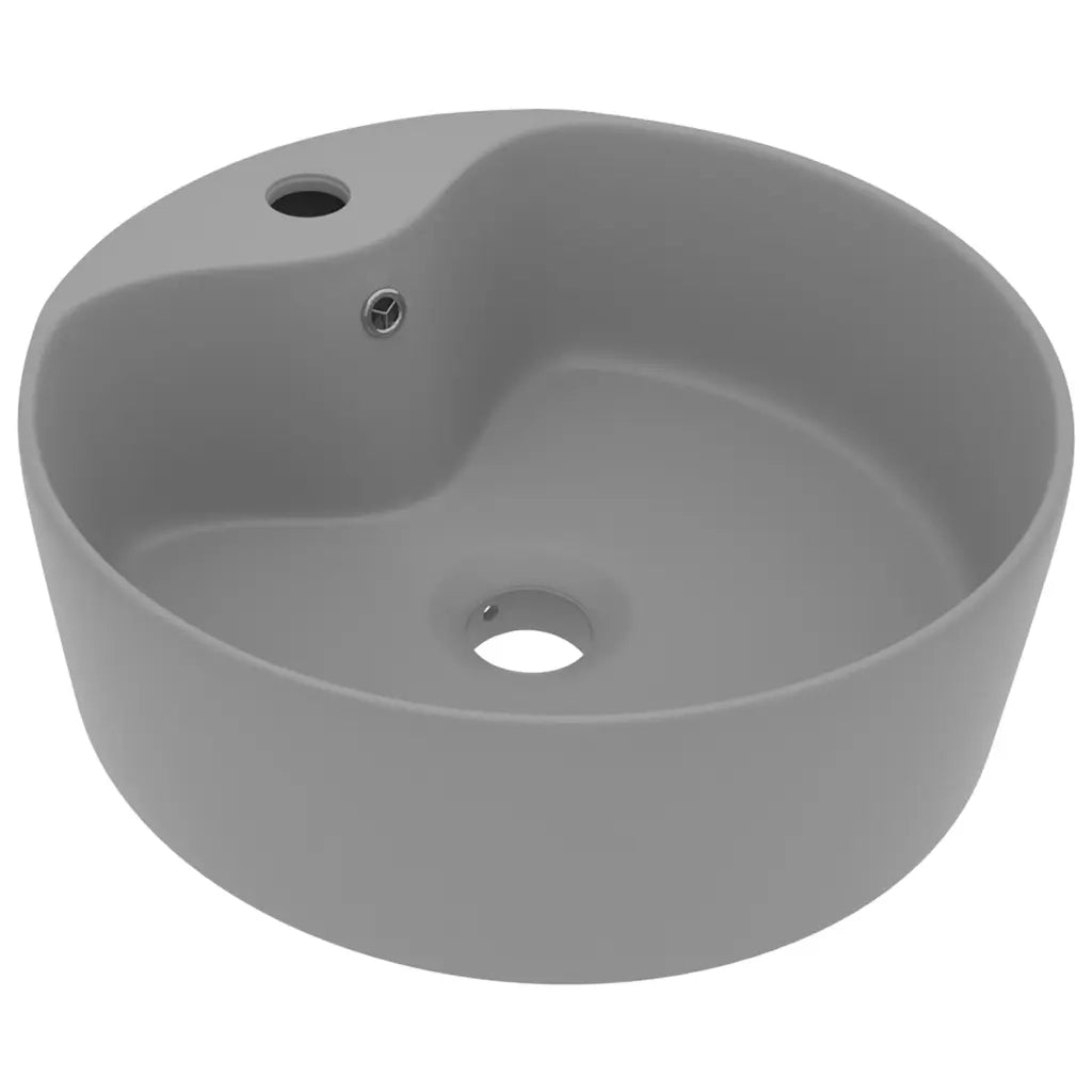 Lavandino con Troppopieno Grigio Chiaro Opaco 36x13 cm Ceramica 147037