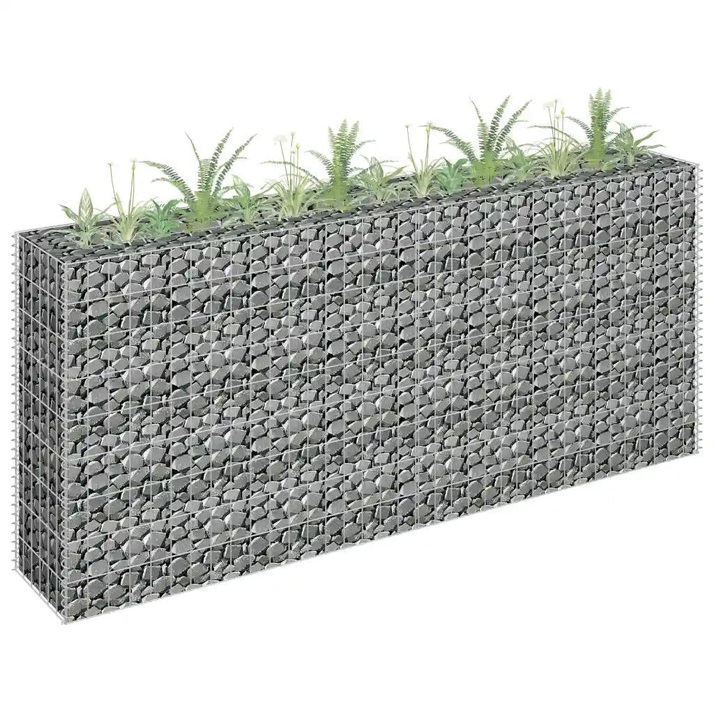 Gabbione Letto Rialzato in Acciaio Zincato 180x30x90 cm 145635