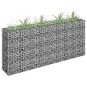 Gabbione Letto Rialzato in Acciaio Zincato 180x30x90 cm 145635