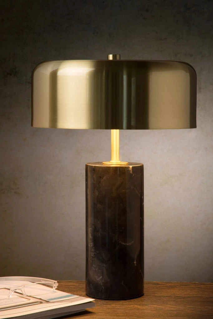 Lampada da tavolo Lucide Mirasol marmo ottone G9 30cm