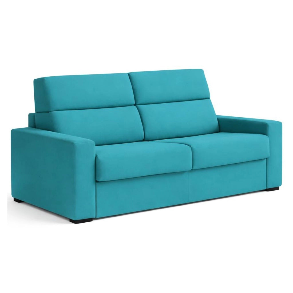 None, Divano Letto 2 Posti Sfoderabile Made in Italy, 180x95 cm Azzurro