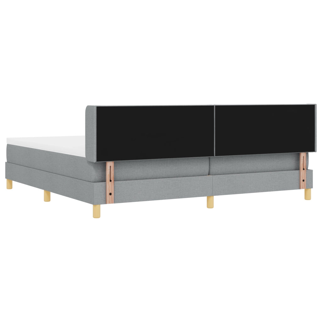 Letto con box spring e materasso grigio chiaro 200x200 cm
