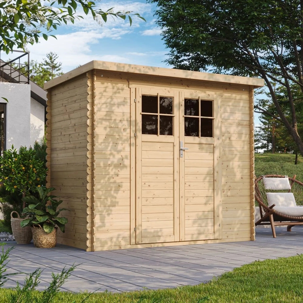 TIMBELA M310F Casetta da Giardino in Legno per esterni con porta con serratura di alta qualit?  - 239x144x200 cm/2.6m2