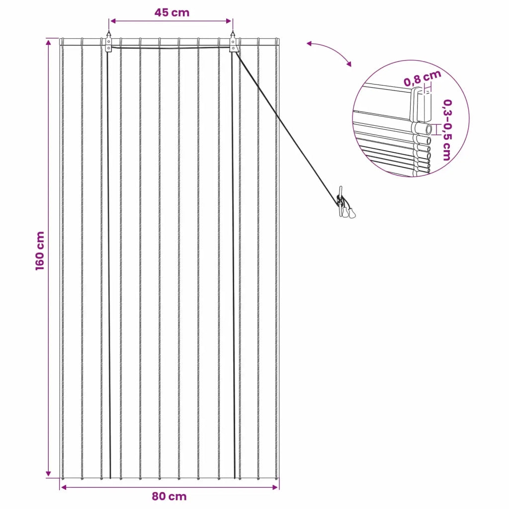 Tenda a rullo Naturale 80 x 160 cm Giunco 42034644