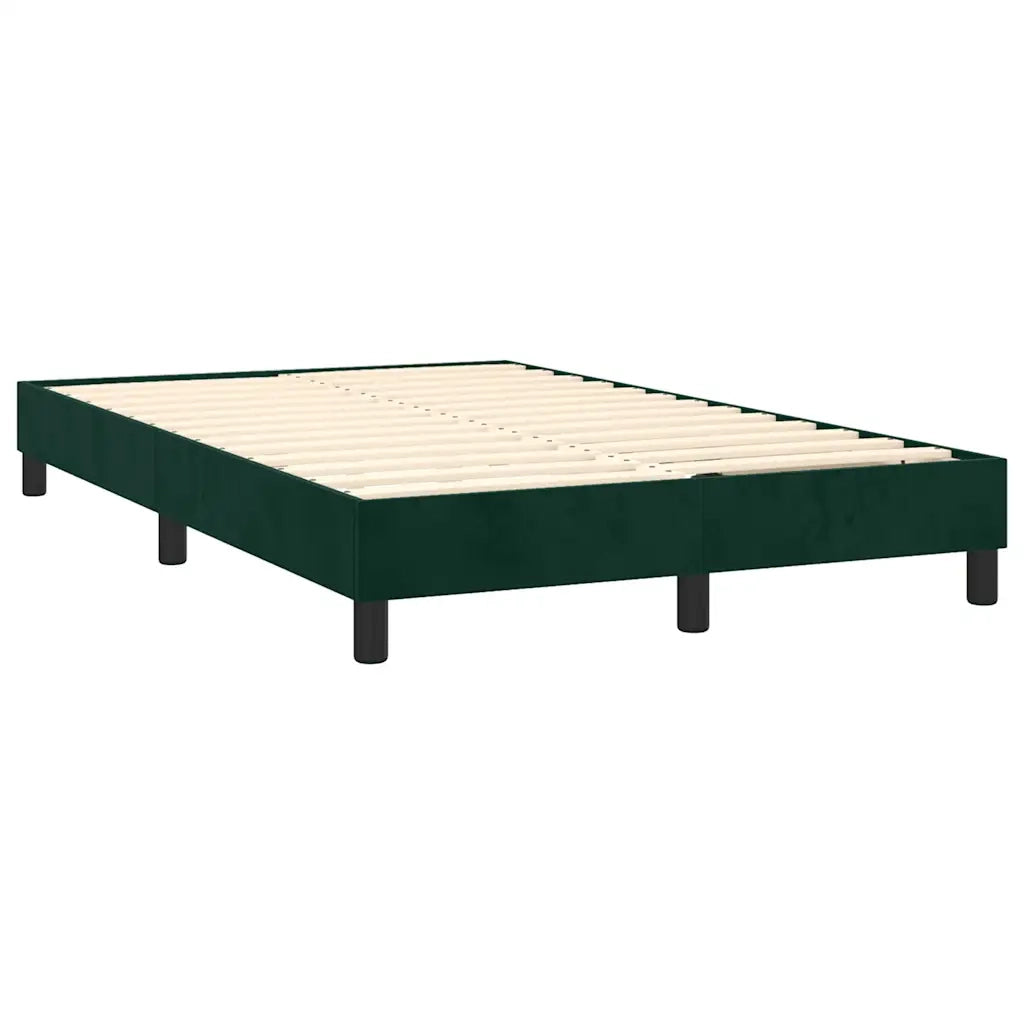 Letto a Molle con Materasso e LED Verde Scuro 120x200cm Velluto 3134576