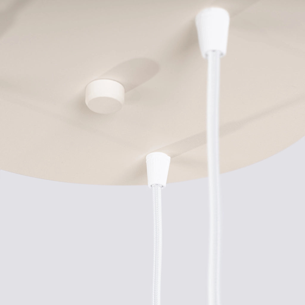Lampada sospensione moderna beige 3 coni rigati E14