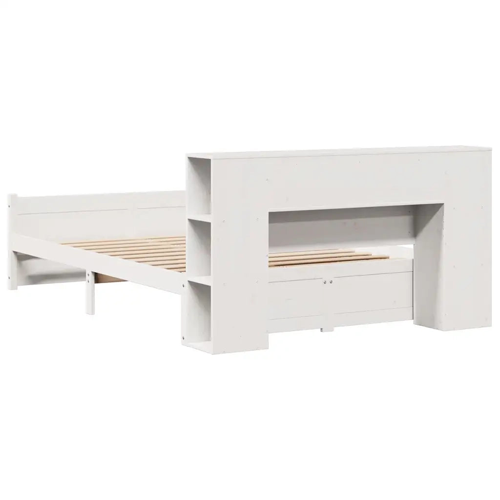Letto Libreria senza Materasso Bianco 120x200 cm Legno di Pino 3322436