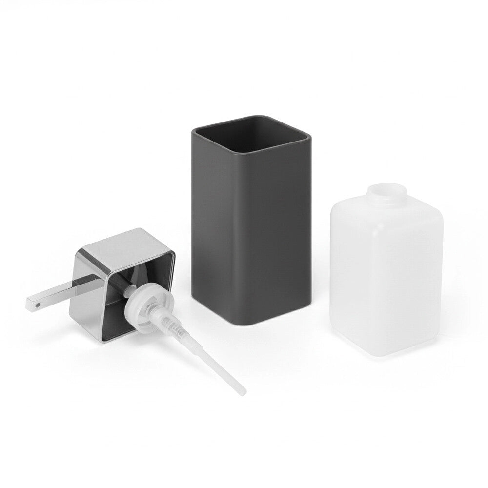 Set accessori bagno con dispenser e portaspazzolini grigio e cromo Star