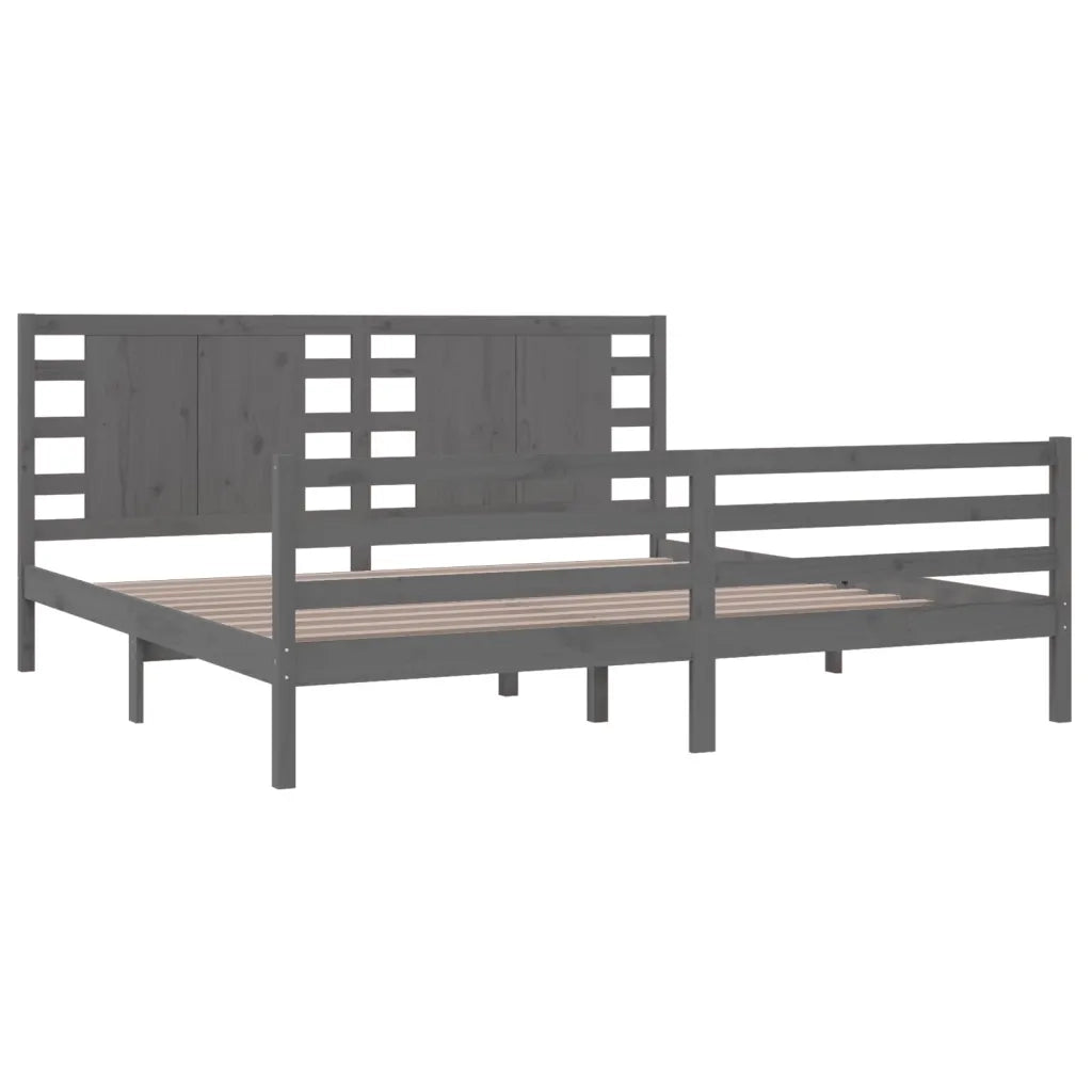 Giroletto Grigio in Legno Massello di Pino 200x200 cm 3104305