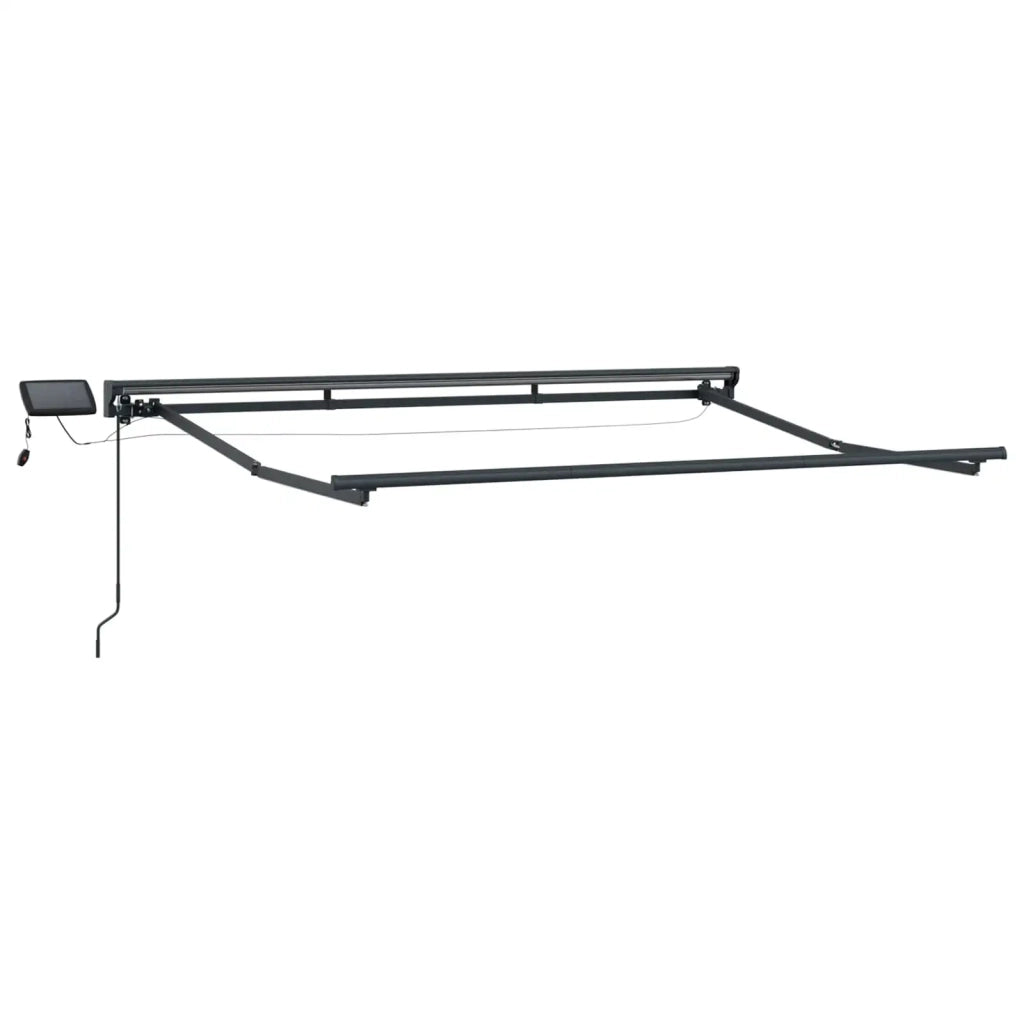 Cornice per Tenda Manuale con LED-Telaio per tendalino manuale Crema e Antracite 3,5 x 2,5 m