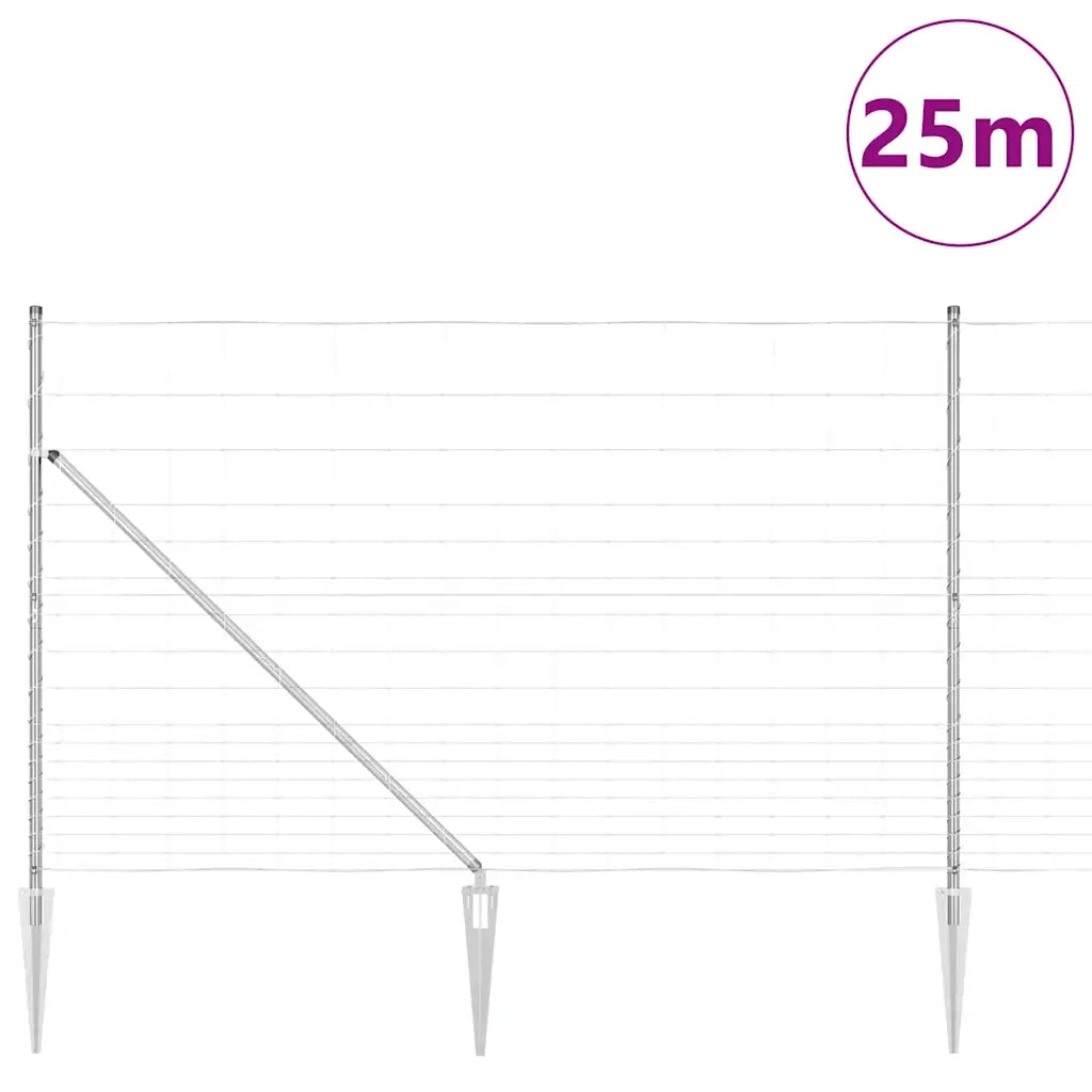 Palo della recinzione Zincato 25 x 1,5 m Acciaio
