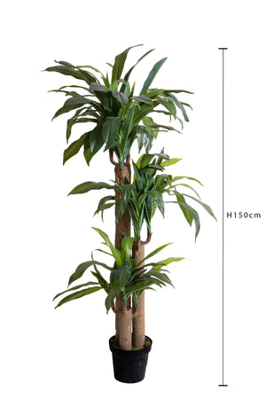 Pianta Artificiale Tronco Della Felicità con Vaso H 150 cm
