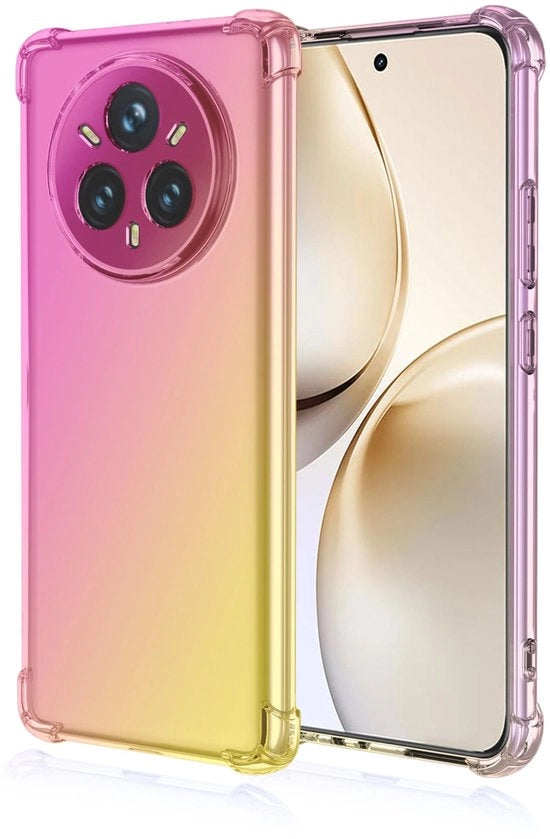 Coprimessa Ultra-Slanciata per OPPO Realme 14 Pro+ Plus 5G - Protezione TPU - Antiscivolo - Resistente allo Shock - Colore Trasparente Gradient - Coprimessa per Telefono