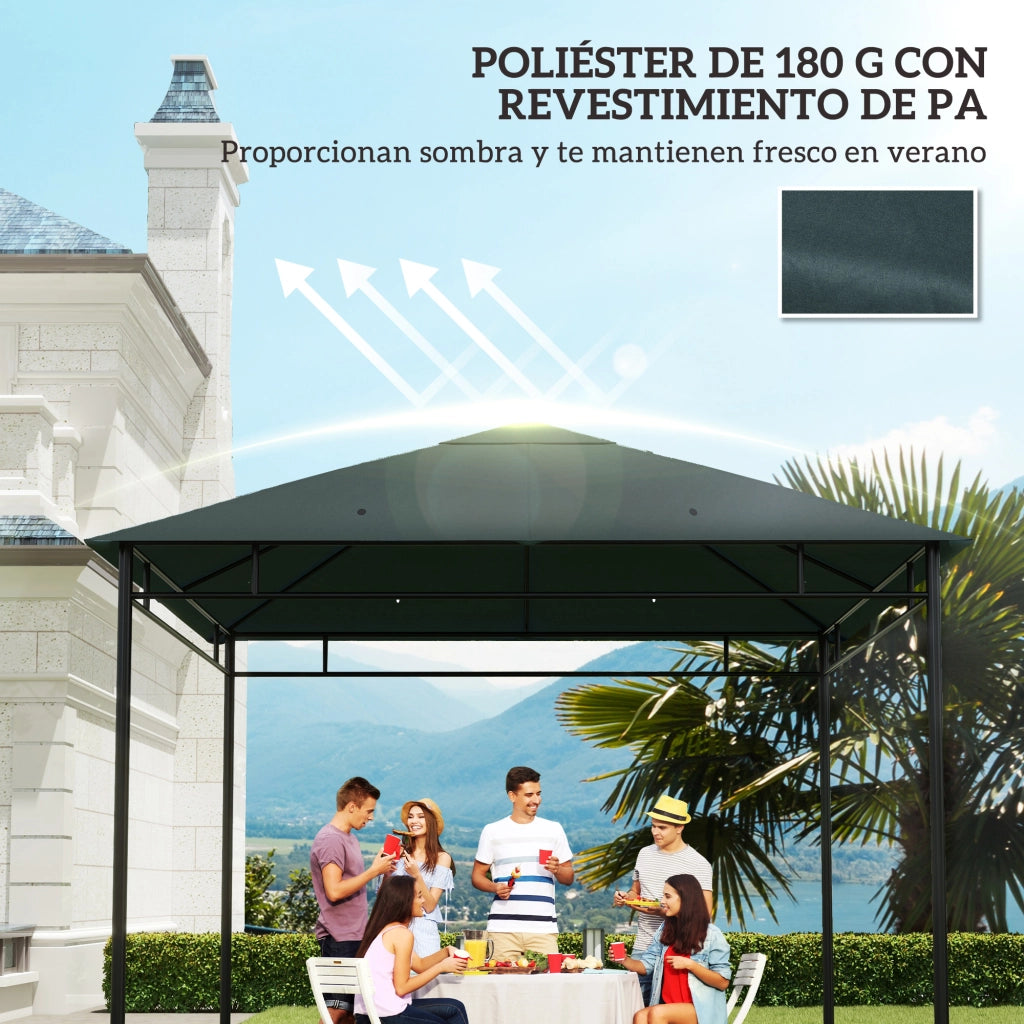 Tetto di Ricambio 300x300 cm per Gazebo ¨C zephmum ¨C Grigio