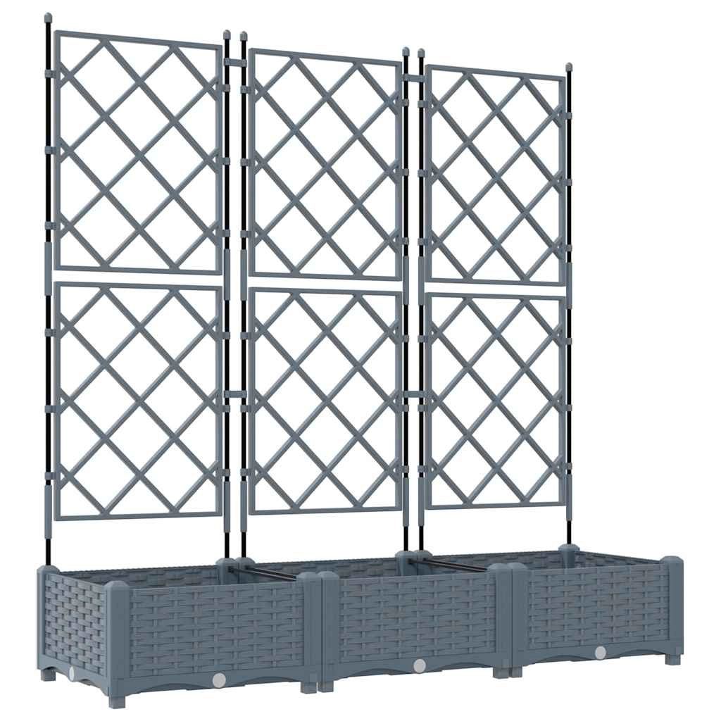 Set di 3 fioriere da giardino moderne 120 x 40 x 125,5 cm design elegante per esterni acciaio grigio chiaro 02_0058583