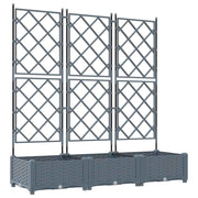 Set di 3 fioriere da giardino moderne 120 x 40 x 125,5 cm design elegante per esterni acciaio grigio chiaro 02_0058583