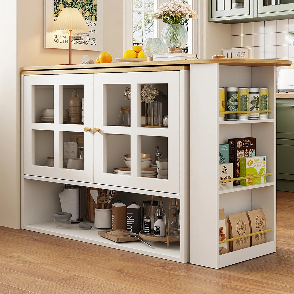 Buffet girevole - Xylo - 360?? 5 ripiani vetro bianco