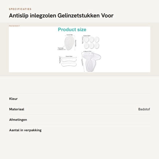 Inlegzoli antiscivolo in silicone - 12 pezzi - Kit di aderenza per piedi - Comfort di portata - Adattamento al piede - Adatto per scarpe da lavoro - Piede antiscivolo