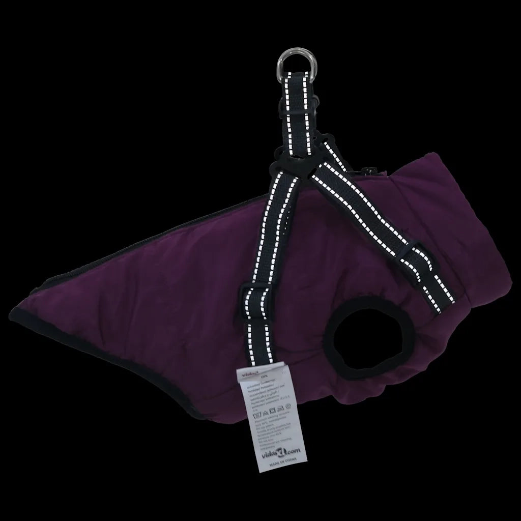 Cappotto Cani Imbracatura Impermeabile Riflettente Viola L32 CFW4681512