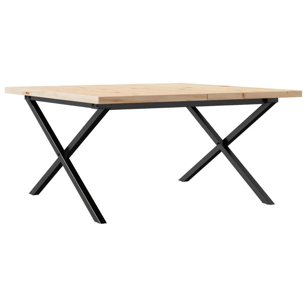 vidaXL Tavolino Salotto Telaio a X 90x90x45,5 cm Legno Pino e Acciaio