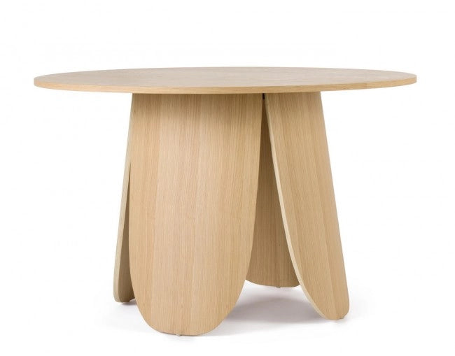 Tavolo Rotondo Legno Marrone Moderno da Interno 120 cm - SKYE