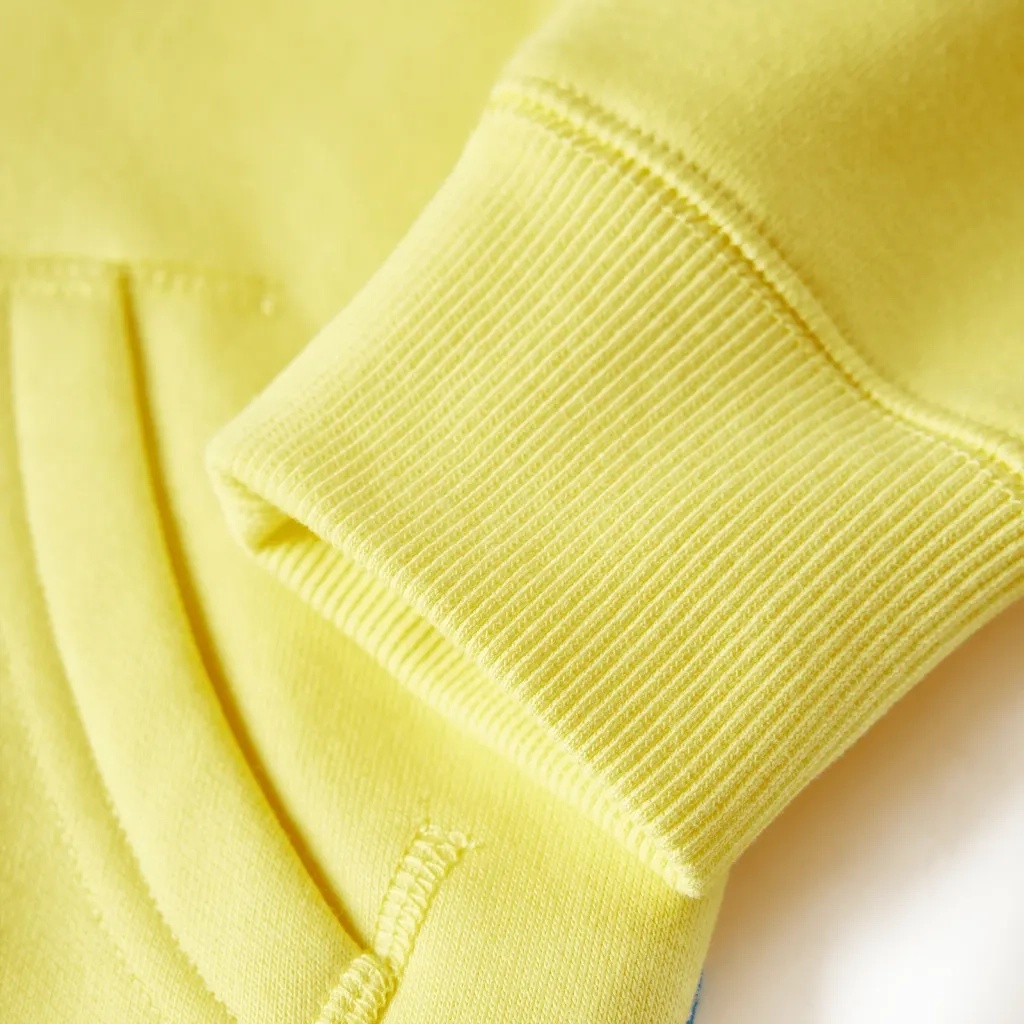 Felpa con Cappuccio e Cerniera per Bambini Giallo Chiaro 128