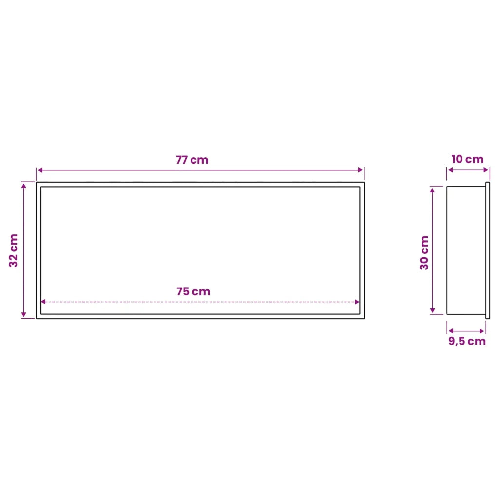 Nicchia per doccia Bianco 75 x 30 x 9,5 cm Acciaio inossidabile 42012673