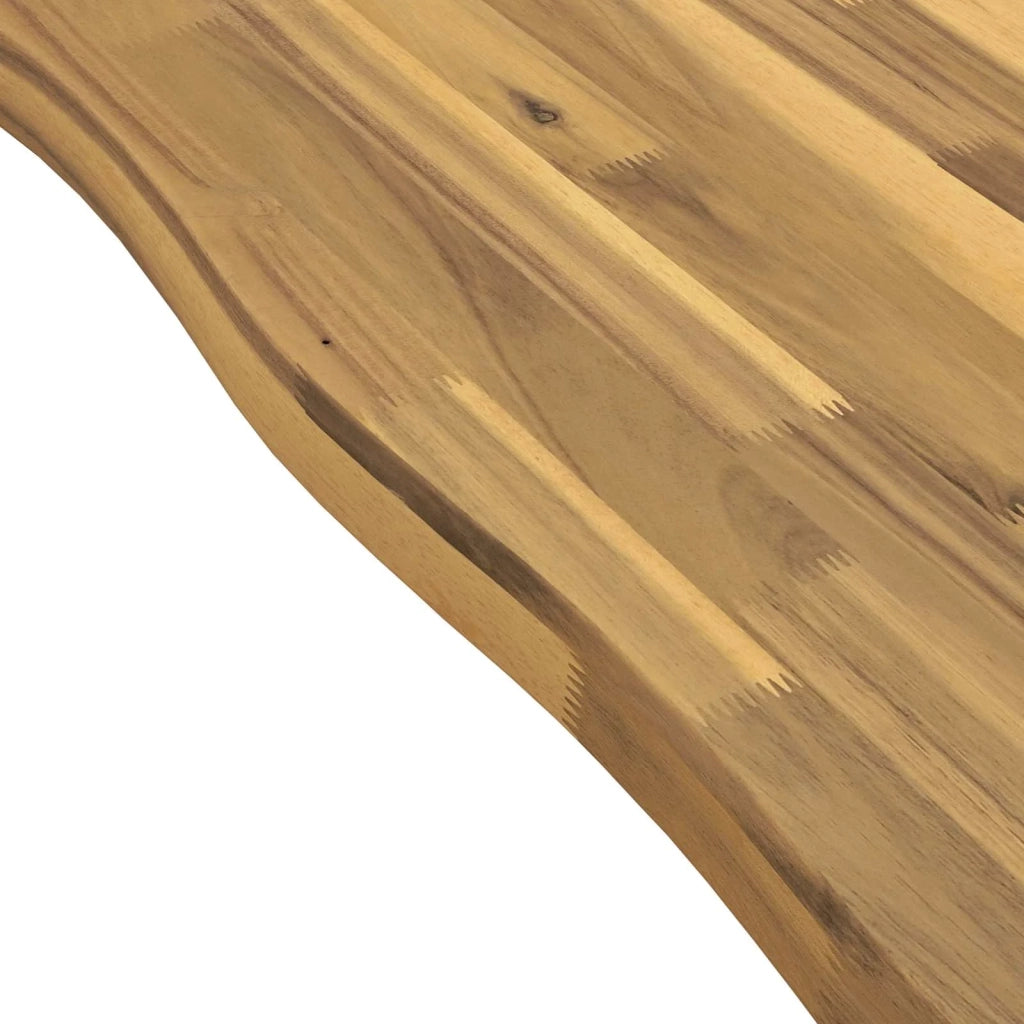 140 x 80 x 75 cm Legno di Acacia Massello Bianco e Nero 937528