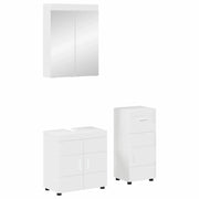 Set di mobili per il bagno TULUM 3 pz Bianco Lucido 3398028