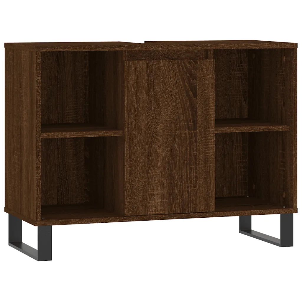 Armadietto Bagno Rovere Marrone 80x33x60cm in Legno Multistrato 831643
