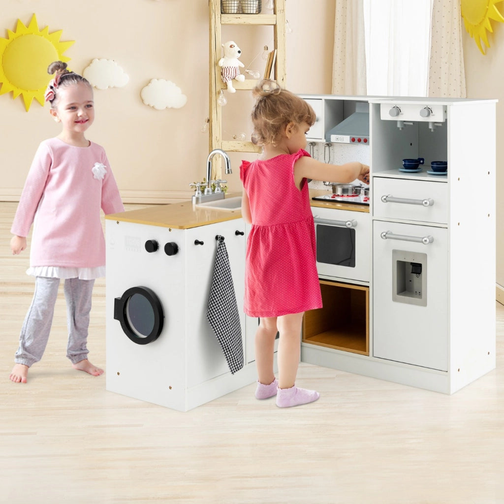 Cucina giocattolo per bambini con lavandino fornelli, Cucina finta giocattolo con suoni e luci realistici-Cucine giocattoli
