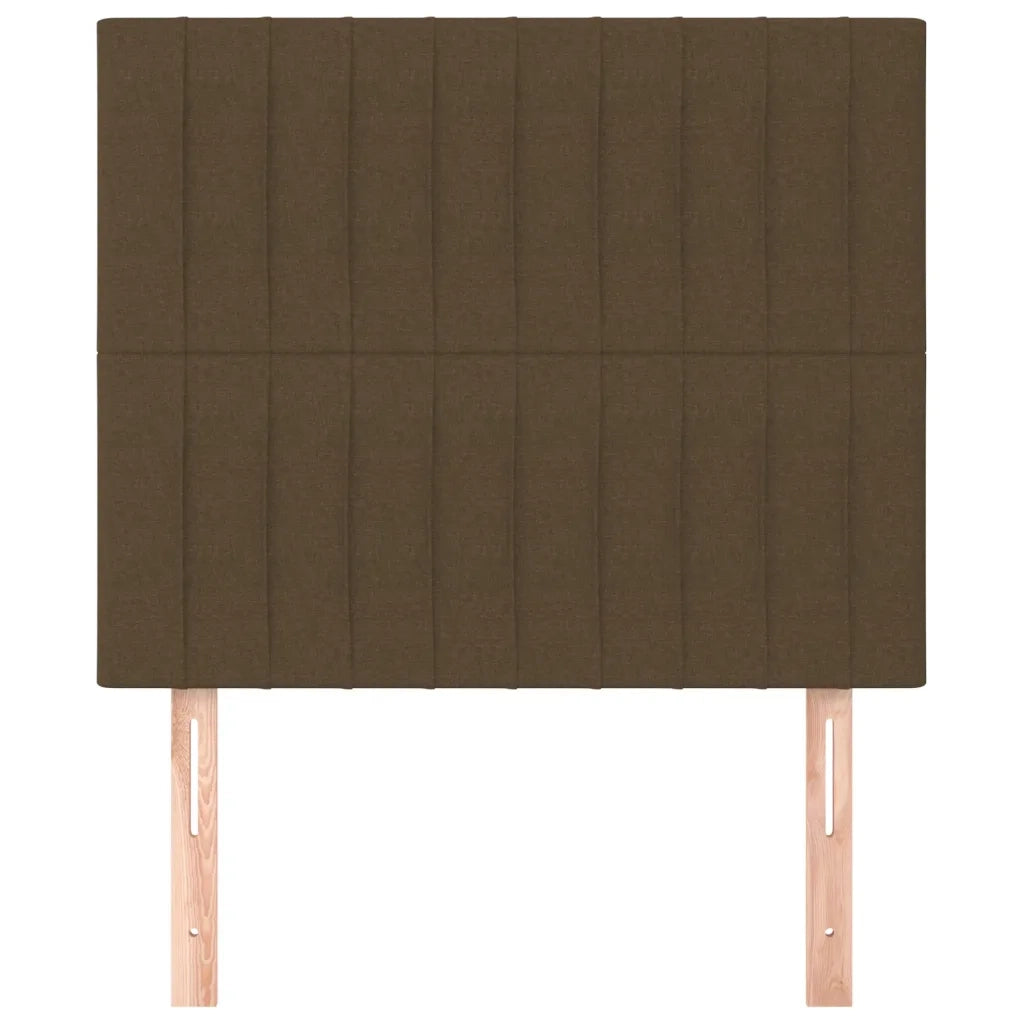 Testiera 2 pz Marrone Scuro 90x5x78/88 cm in Tessuto