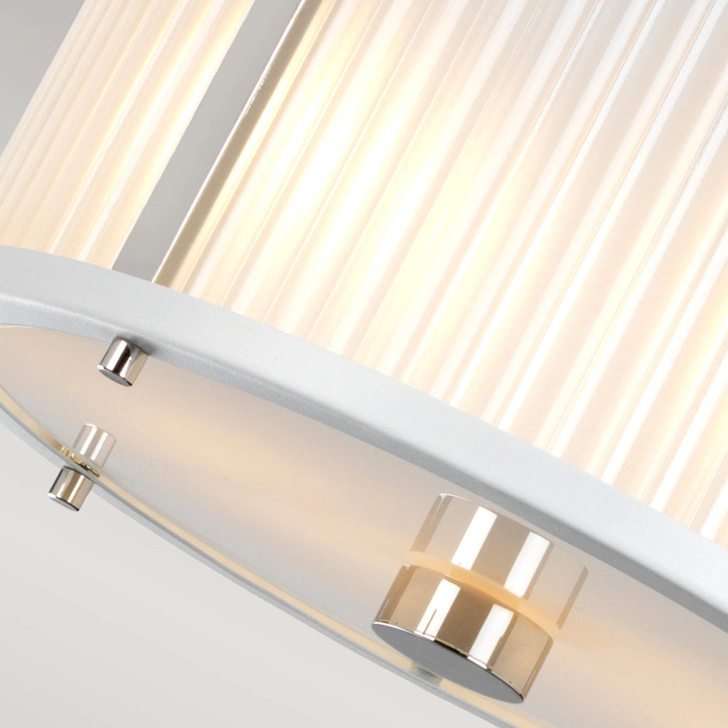 Sospensione Corona vetro bianco/nichel 2xE27 Elstead