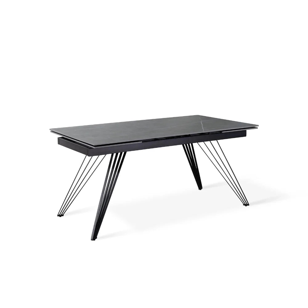 Tavolo da pranzo allungabile in ceramica effetto marmo grigio Augustus 160-240x90 cm fino a 10 posti | Duzzle