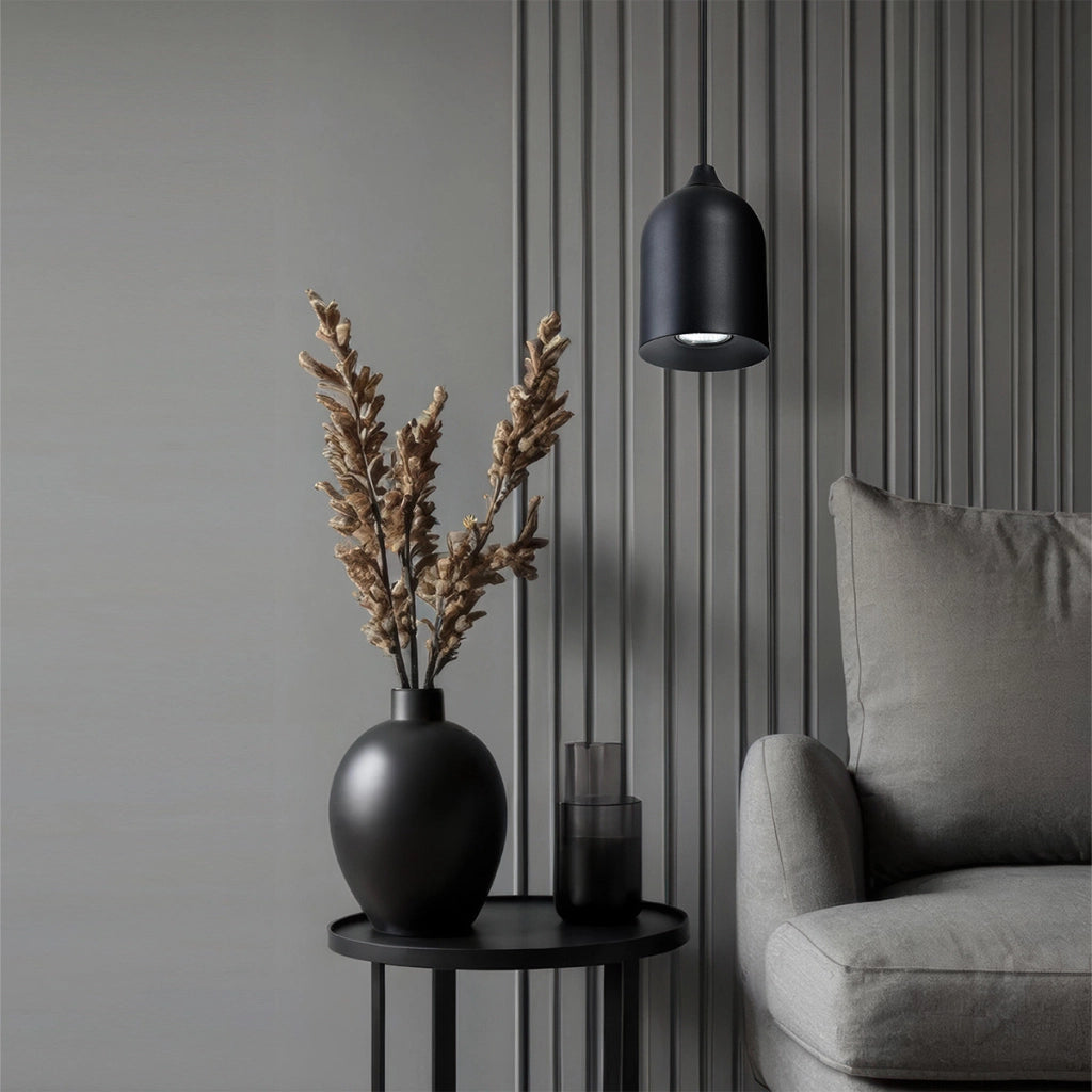 Lampada a sospensione minimal nera 1xGU10 8W Nilo Light Prestige