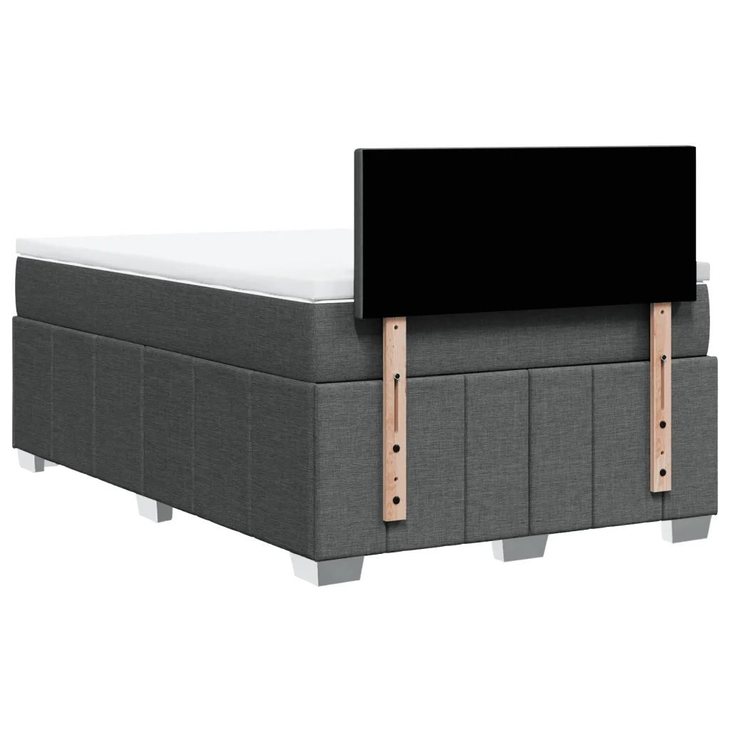 Giroletto a Molle con Materasso Grigio Scuro 120x200 cm Tessuto 3287029