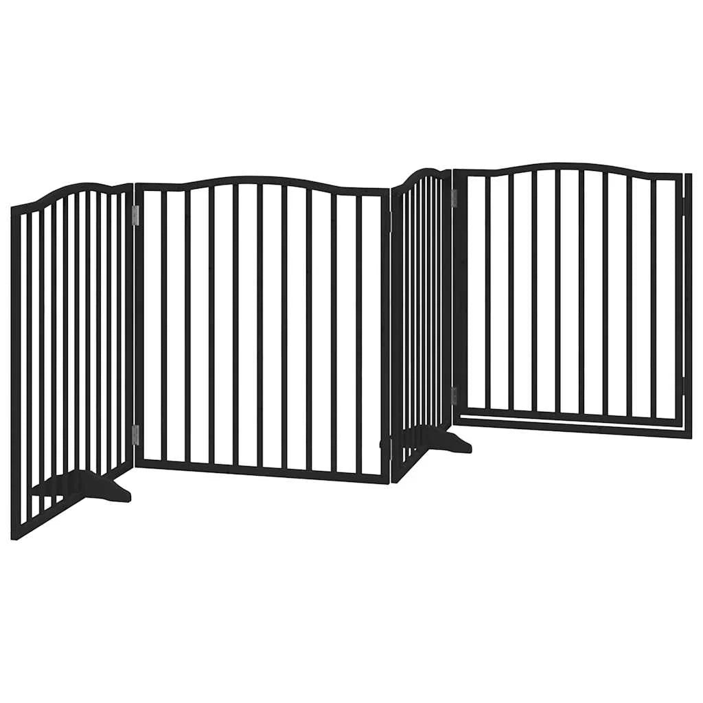 Cancelletto di sicurezza per cani e animali domestici porta in legno di pioppo nero a 4 pannelli 02_0023351