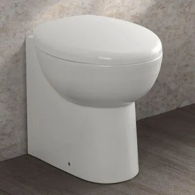 Wc filomuro bianco lucido con brida e scarico universale linea Cipro
